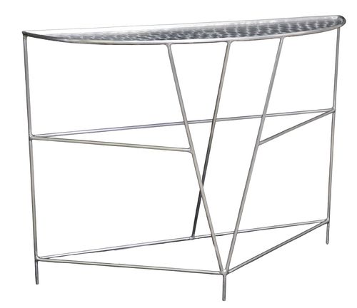 CONTEMPORARY HAND-CRAFTED STEEL CONSOLE TABLE