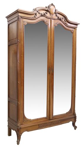 FRENCH LOUIS XV STYLE MIRRORED ARMOIRE