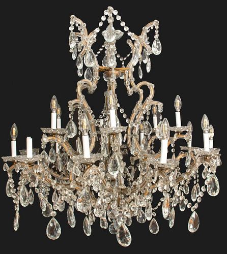 Marie Therese Cut Crystal 18 Light Chandelier