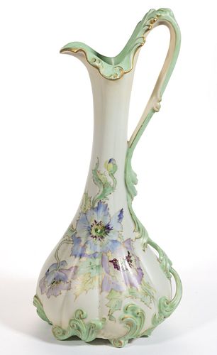 FRENCH / AMERICAN PAIRPOINT LIMOGES PORCELAIN ART NOUVEAU EWER