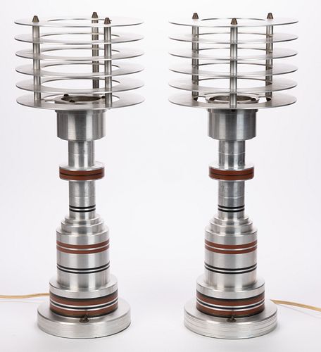 MACHINE AGE, WALTER VON NESSEN (1889-1943) DESIGNED FOR PATTYN PRODUCTS PAIR OF TABLE LAMPS