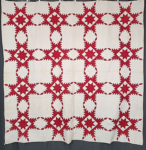 Antique Feathered Star Quilt c1900