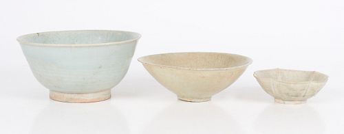 Three Chinese Celadon Bowls