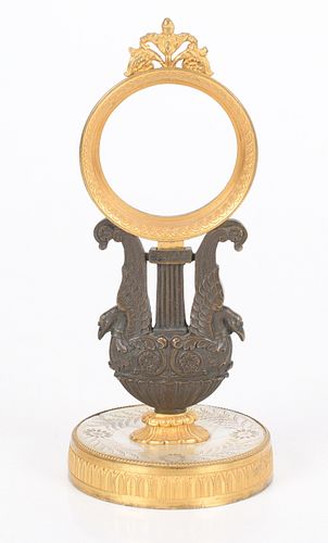 French Gilt and Patinated Bronze Pocket Watch Stand