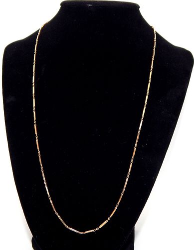 14k Gold Bar Chain Necklace