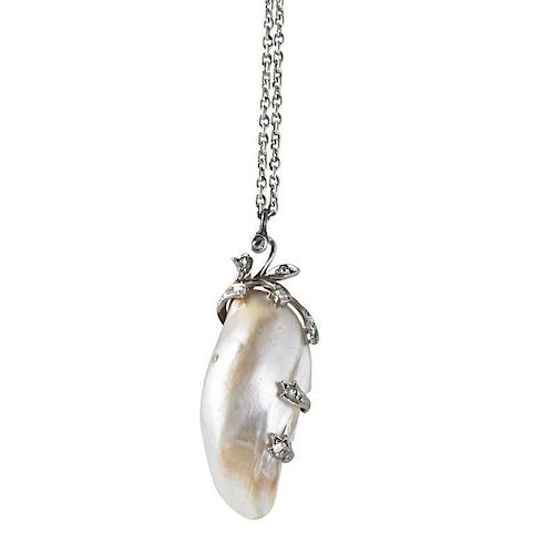 BELLE EPOQUE PEARL PENDANT BY BLACK, STARR & FROST