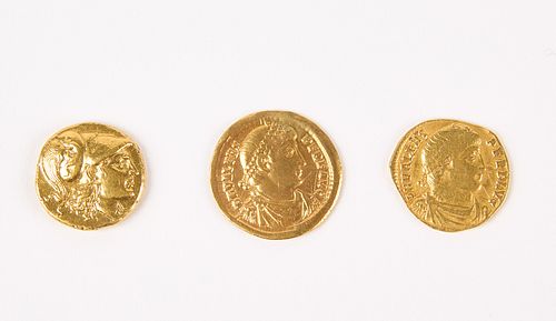 Two Gold Solidus and One Gold Stater Ancient Coins