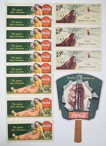 1941 COCA-COLA INK BLOTTERS & FAN