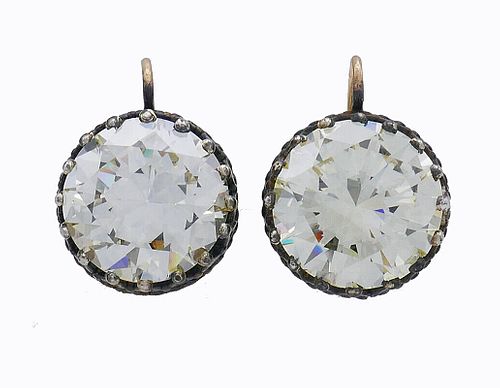 Victorian Diamond EARRINGS Silver Gold Drop Stud