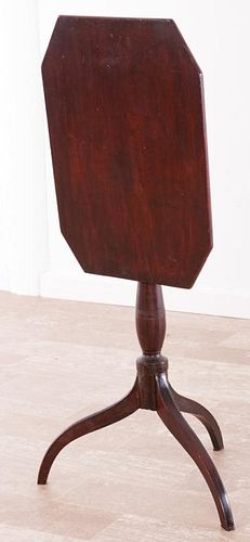 Mahogany Tilt Top Candle Stand, E 19th Century