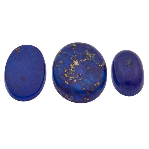 Collection of Three Unmounted Lapis Lazuli Cabochons
