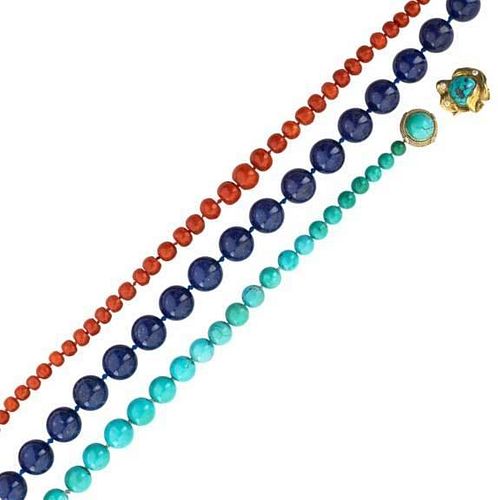 CORAL, TURQUOISE OR LAPIS GOLD JEWELRY