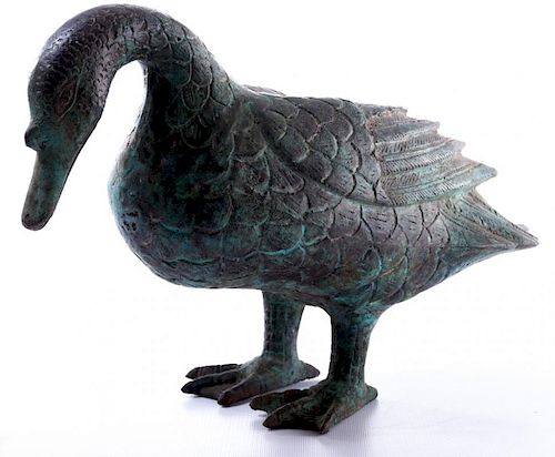 Bronze Duck Garden Statue
