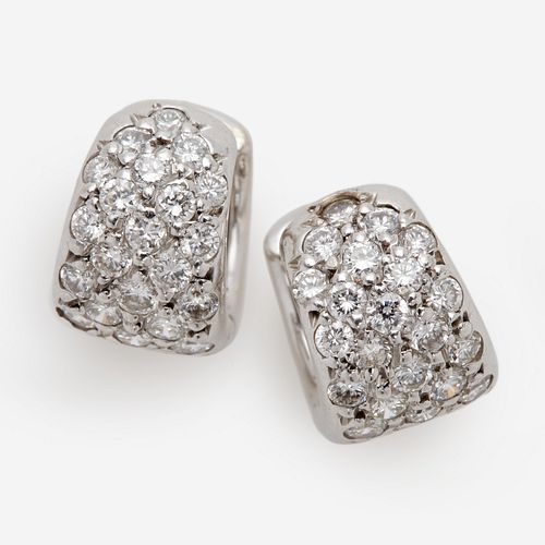  18K Designer Diamond Huggie Earrings