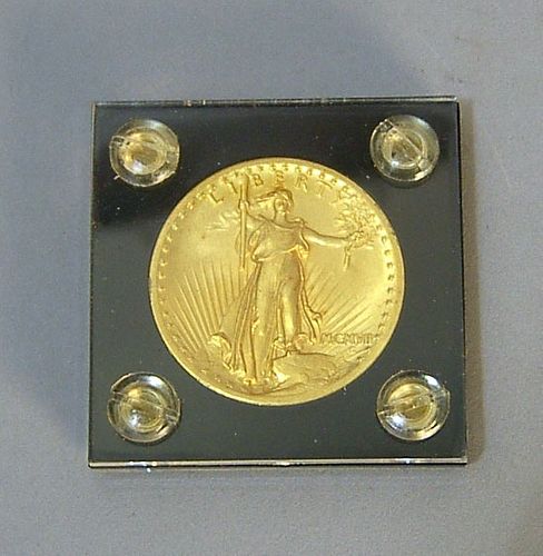 1907 St. Gaudens double eagle $20 gold coin.