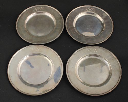 Four Gorham Sterling Silver Bread Plates