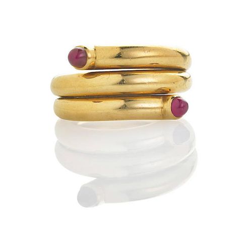 TIFFANY & CO. SCHLUMBERGER 18K RUBY COIL RING