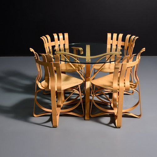 Frank Gehry FACE OFF Table & 4 HAT TRICK Chairs