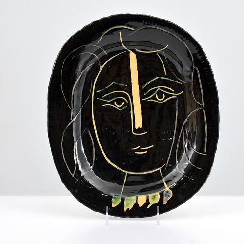 Pablo Picasso VISAGE DE FEMME Platter, Madoura (A.R. 220)