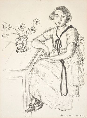 Henri Matisse LA ROBE JAUNE AU ROBAN NOIR Lithograph
