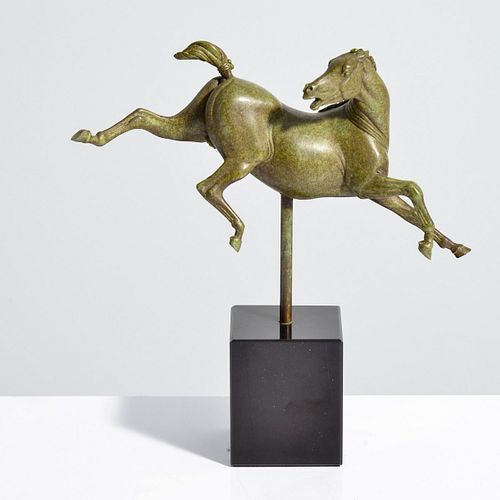 Bronze Horse Sculpture, Signed Nakamu