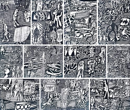 Jean Dubuffet Framed Screenprints from PARCOURS Scroll