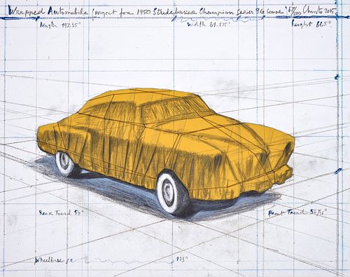 Christo WRAPPED AUTOMOBILE Lithograph