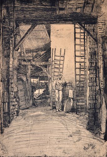 James Whistler THE LIME BURNER Etching, 2nd Impression