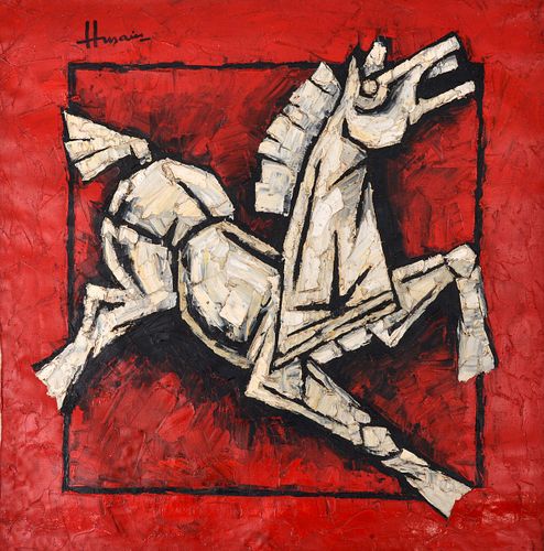 M.F. Husain Painting, Galloping Horse