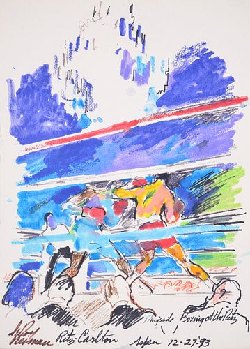 LeRoy Nieman Boxing Painting, Work on Paper