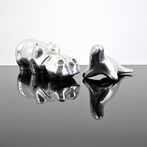 2 David Parkin Animal Sculptures: Hippo & Seal