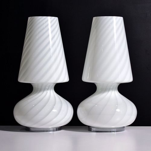 Pair of Large Table Lamps, Manner Of Vetri Murano