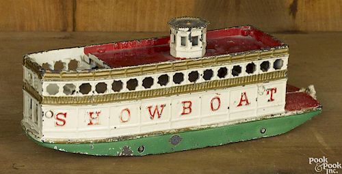 Arcade cast iron Showboat pull toy, 10 3/4'' l.