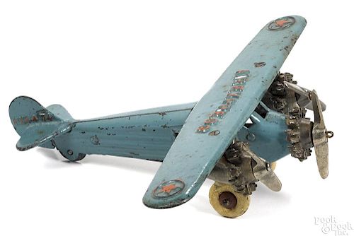 Dent cast iron Air Express tri-motor airplane, embossed NX 4474 on tail