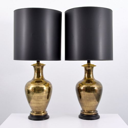 Pair of Large Brass Lamps