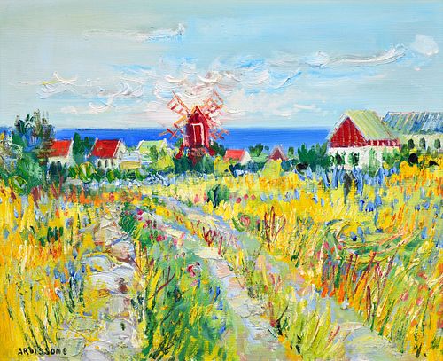 Yolanda Ardissone Landscape / Mill Scene Painting