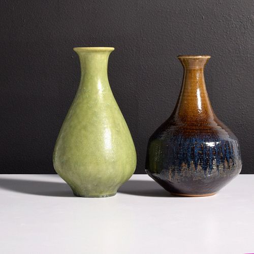 Oscar Bucher Vase & Bulldog Pottery Vase