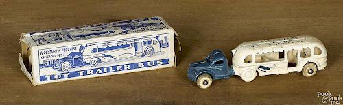 Arcade cast iron A Century of Progress Chicago - 1934 Greyhound Lines GMC tandem bus