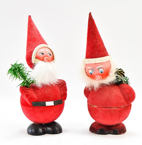 VINTAGE  SANTA CLAUS CANDY CONTAINER PAIR