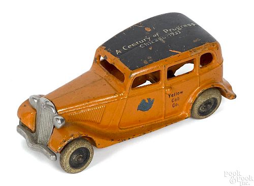 Arcade cast iron Ford Chicago cab, the roof inscribed A Century of Progress Chicago - 1933