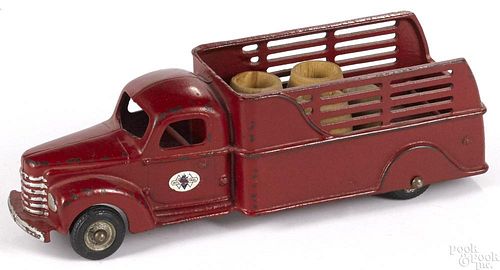 Arcade cast iron International stake truck, 1941 series, 11 1/4'' l.