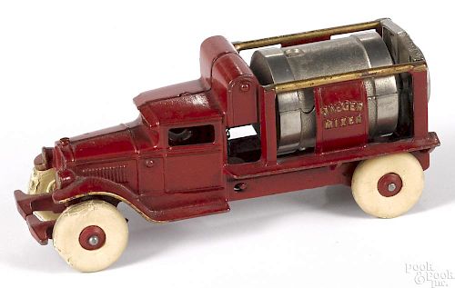 Kenton cast iron Jaeger Mixer cement truck, 9'' l. Provenance: The Hagarty collection, Sotheby's