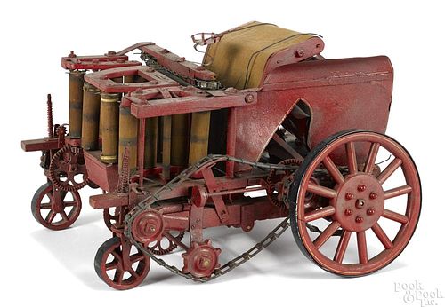 Unusual Craftsman made farm harvesting machine, detailed model