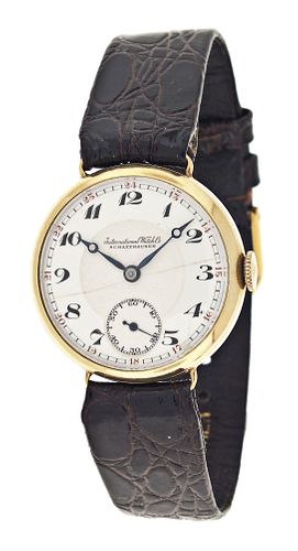 An early 20th century 18 karat gold IWC wrist watch