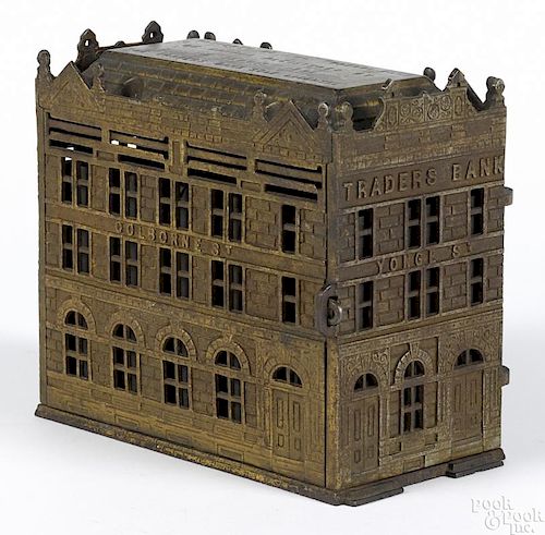 Large cast iron Traders Bank of Canada building still bank, 8 1/2'' h.