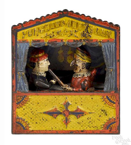 Shepard Hardware Co. cast iron Punch and Judy mechanical bank.