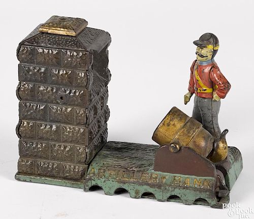 J. & E. Stevens cast iron Artillery mechanical bank, Confederate version.