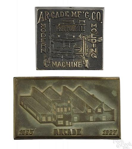 Arcade cast bronze foundry block 1885-1927, 5'' w.