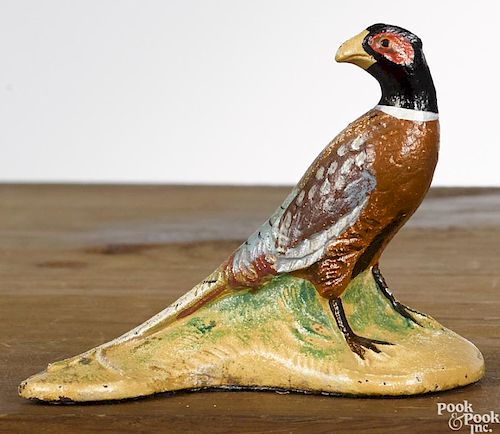 Hubley cast iron pheasant paperweight, 2 3/4'' h. Provenance: The Donal Markey collection