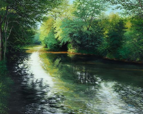 David Bottini River Glow Large Acrylic on Canvas 2011
